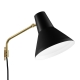 Nástenná lampa Carin, čierna / mosadz