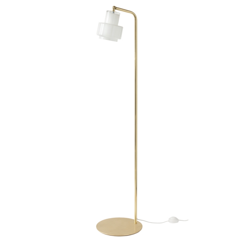 Multi floor lamp, white / brass