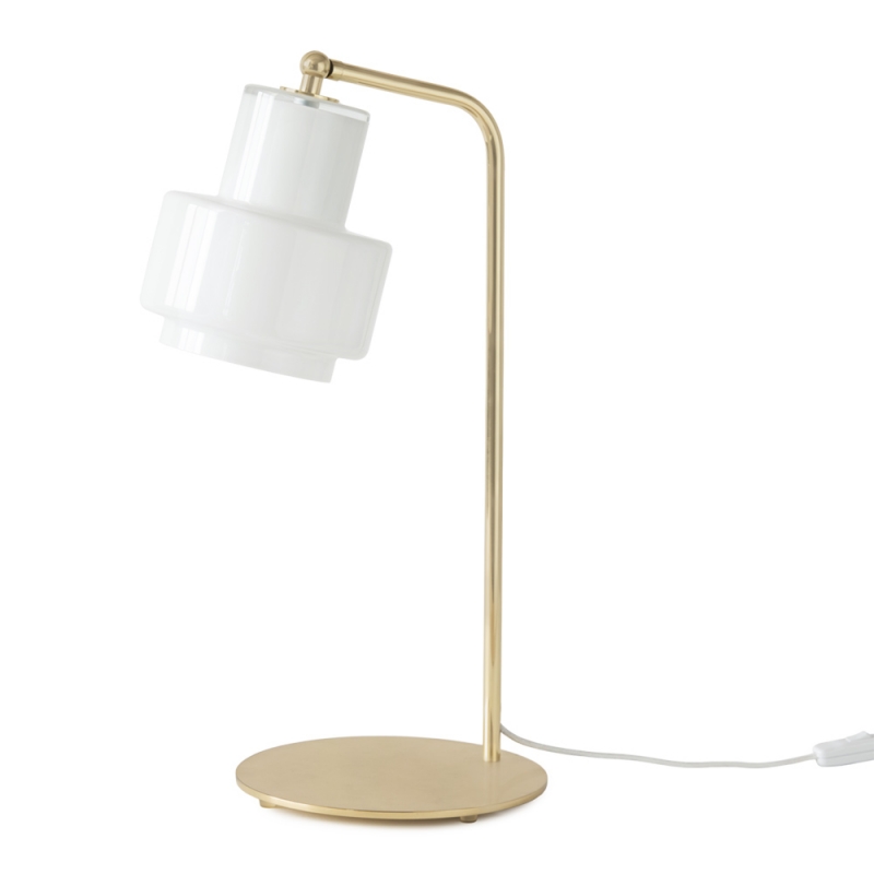 Stolní lampa Multi, bílá / mosaz