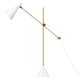 Tapio floor lamp, brass / white