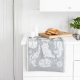 Linen tea towel Kissanpäivät 46x70, dark grey-white