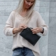 Kabelka Clutch, černo-stříbrná