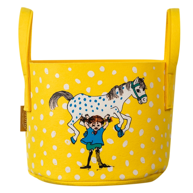 Pippi and the horse storage basket 17l, yellow