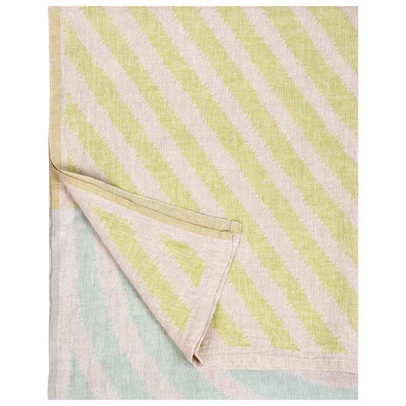 Metsälampi linen towel, pink-gray-lime