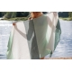 Terva towel, white-green-mint