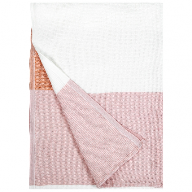 Terva towel, white-orange-pink