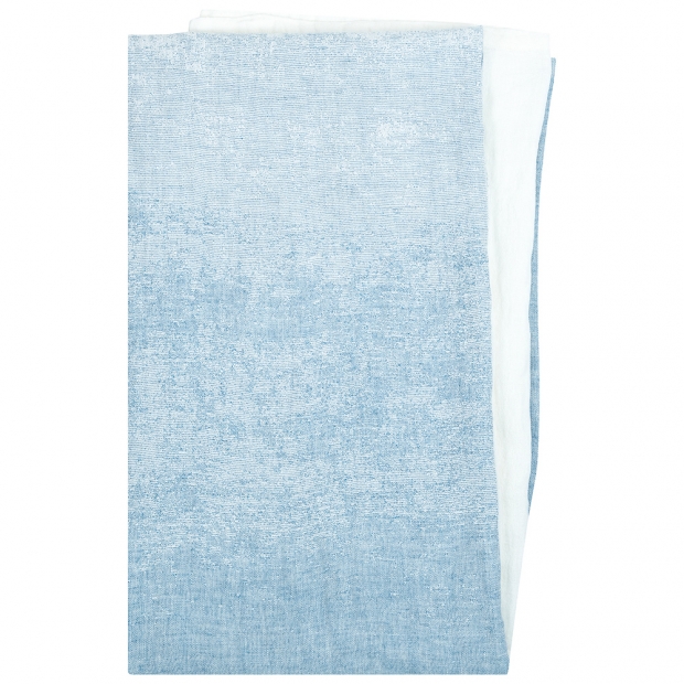Ľanová deka / obrus Saari 145x200, modro-biela