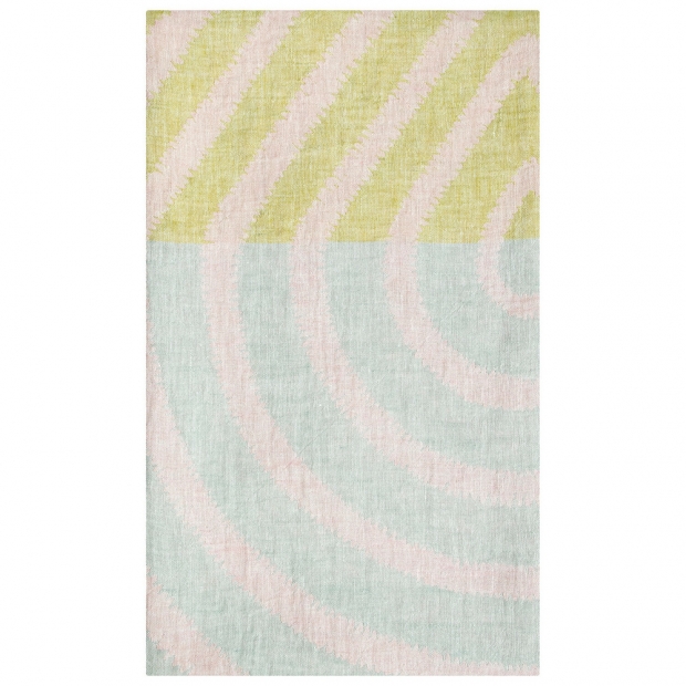 Linen blanket / tablecloth Metsälampi 145x200, pink-gray-lime