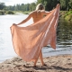 Linen towel Koodi, orange-pink