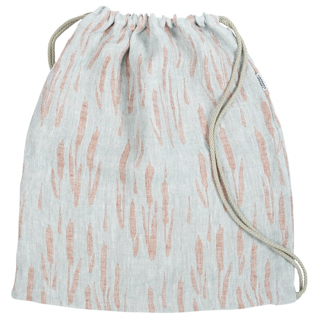 Linen bag Osmankäami 40x45, gray-cinnamon / with straps