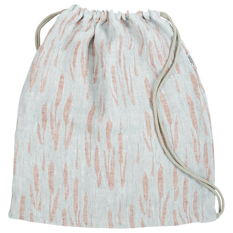 Linen bag Osmankäami 40x45, gray-cinnamon / with straps