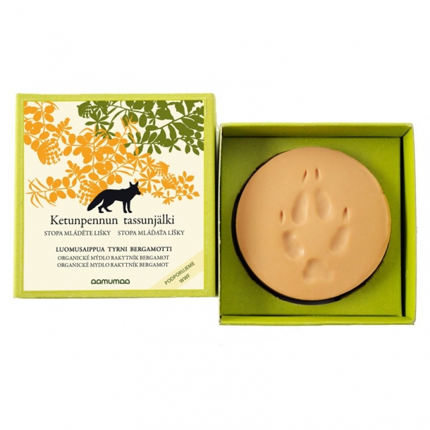 Natural soap with fox's trail 85g, sea buckthorn bergamot