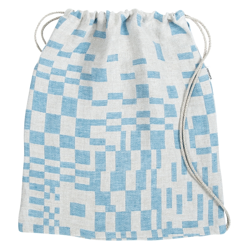Linen bag Koodi 40x45, linen-rain blue / with straps