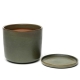 Moss L flower pot, with bowl / grey-green