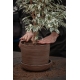Květináč Soil XL, s miskou / hnědý