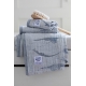 Aallokko linen towel, blue