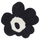 Unikko bath mat 73x74, black-white