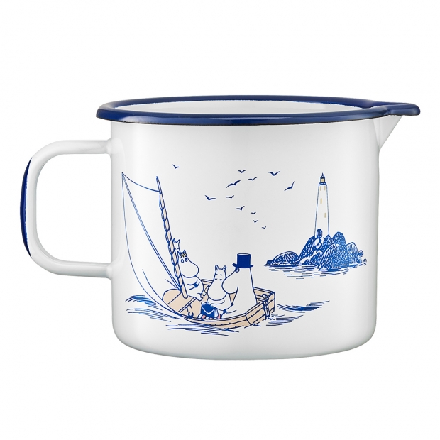 Moomins Sailors casserole 1.3l, enamel / white-blue
