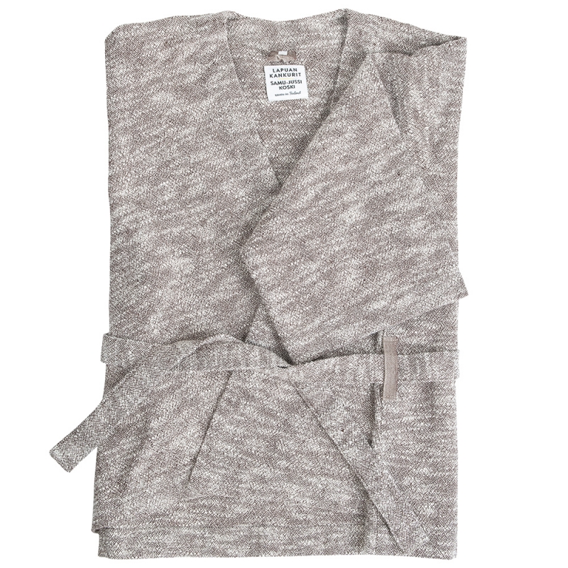 Kaapelitehdas bathrobe, white-brown