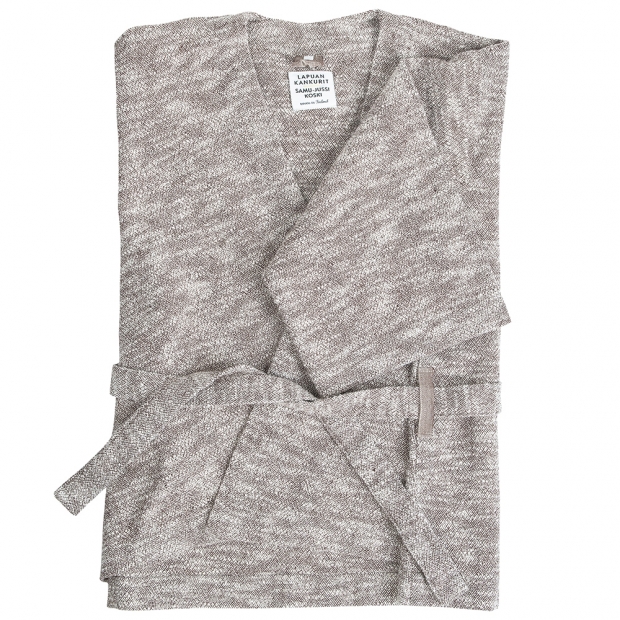 Kaapelitehdas bathrobe, short / white-brown