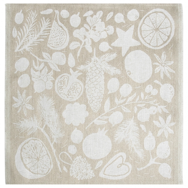 Linen dishcloth / napkin Talven Tuoksut 46x46, linen-white