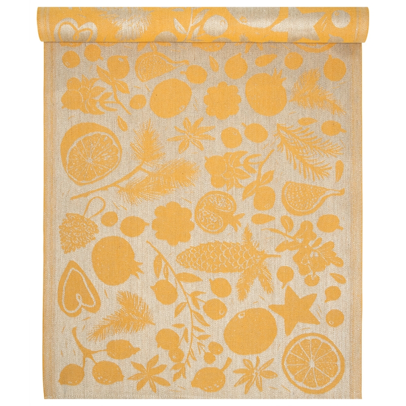 Linen runner Talven Tuoksut 46x150, linen-orange