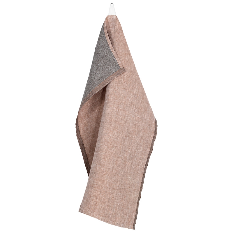 Linen tea towel Duo 48x70, cinnamon-brown