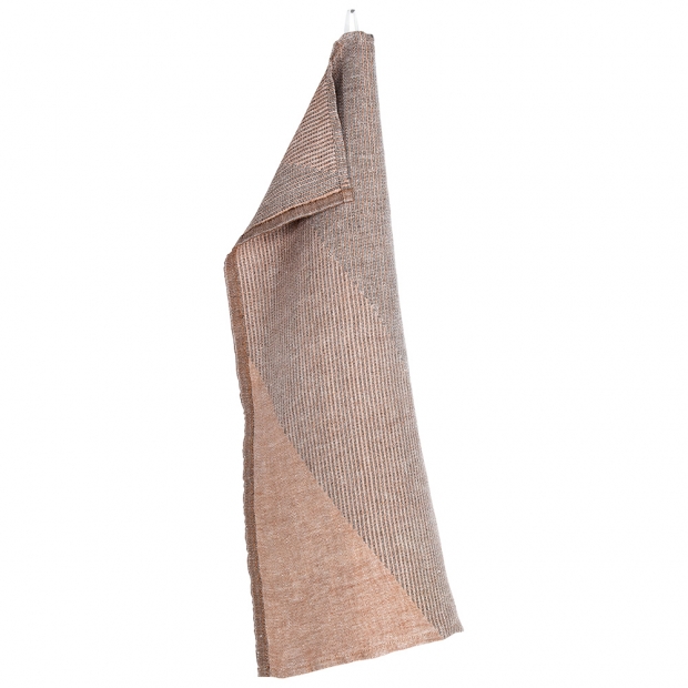 Linen tea towel Rinne 48x70, brown-cinnamon