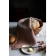 Linen tea towel Rinne 48x70, brown-cinnamon