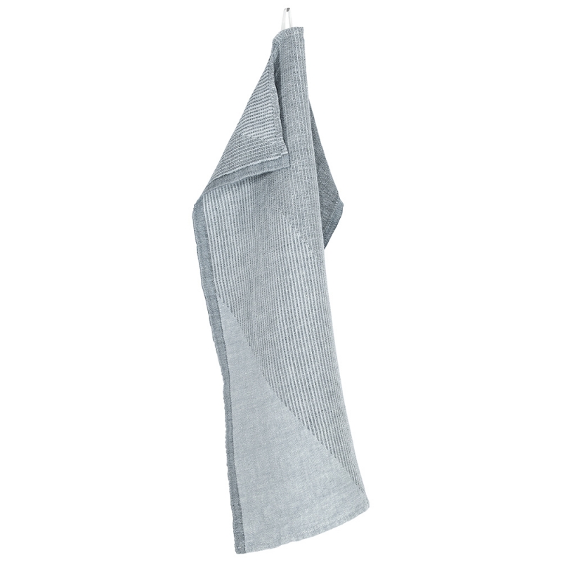 Linen tea towel Rinne 48x70, gray-graphite