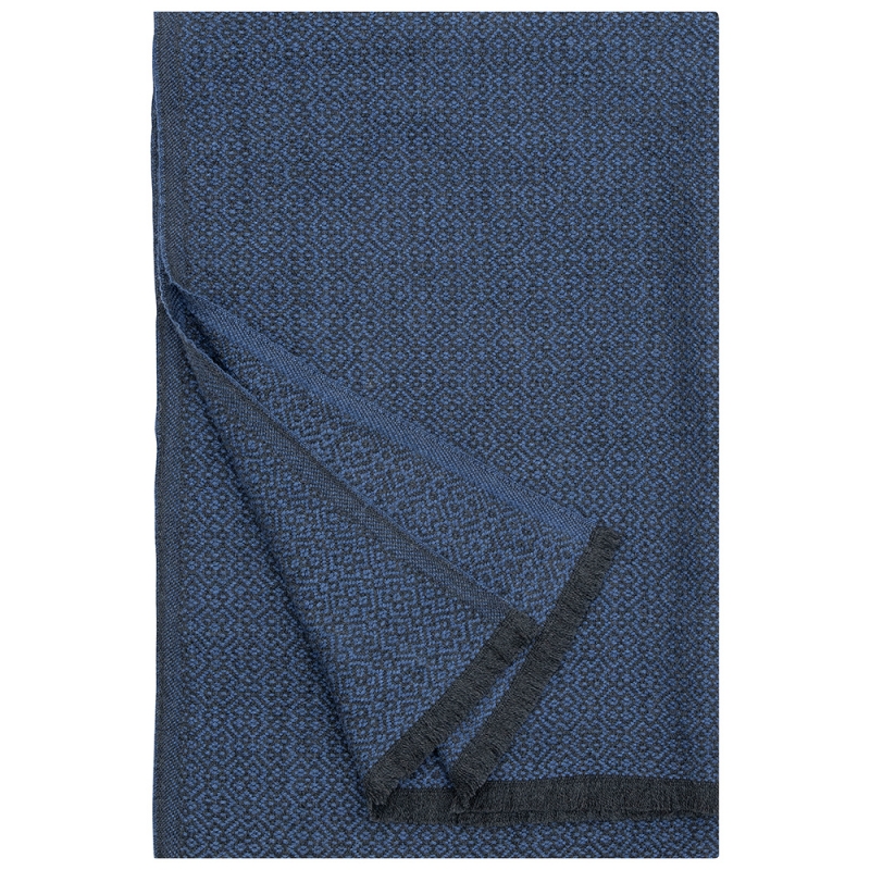 Merino blanket Koli 135x170, black-blue