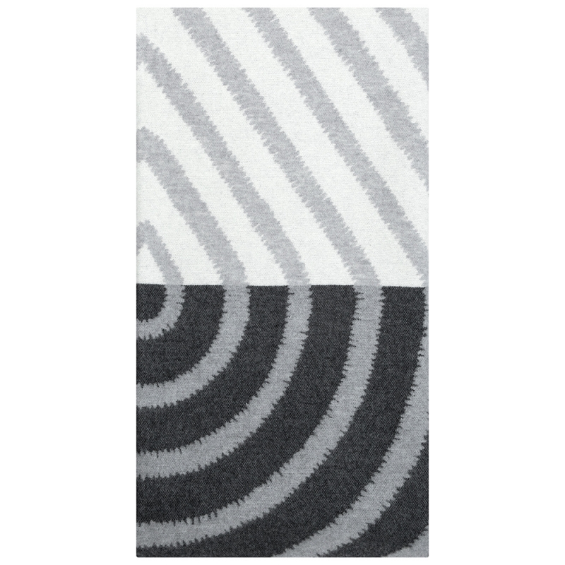 Merino blanket Metsälampi 130x200, white-gray-black