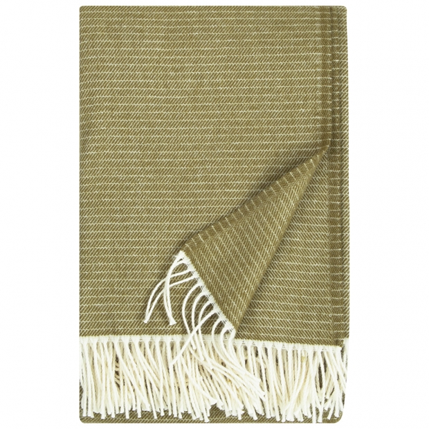 Merino blanket Lepo 135x170, white-olive green