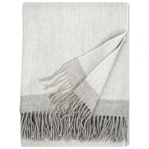Wool blanket Rauha 130x180, white-beige