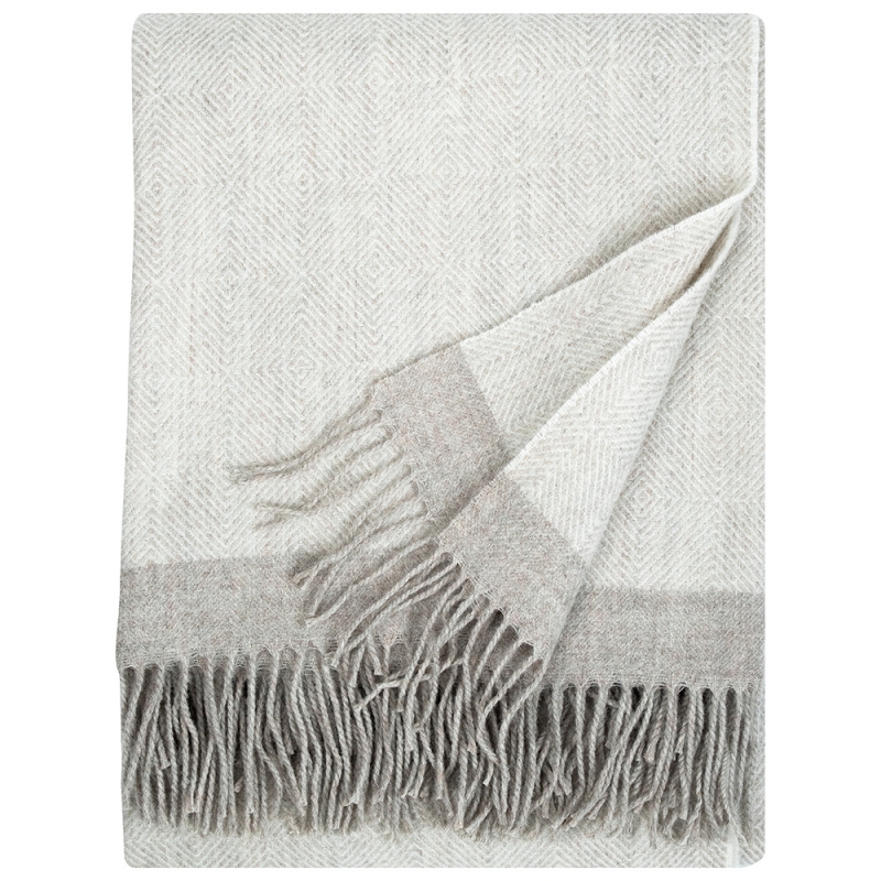Wool blanket Rauha 130x180, white-beige