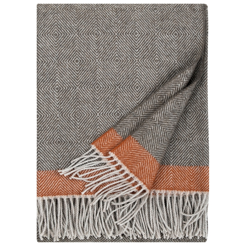 Wool blanket Rauha 130x180, brown-orange