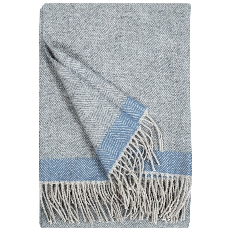 Wool blanket Rauha 130x180, gray-blue
