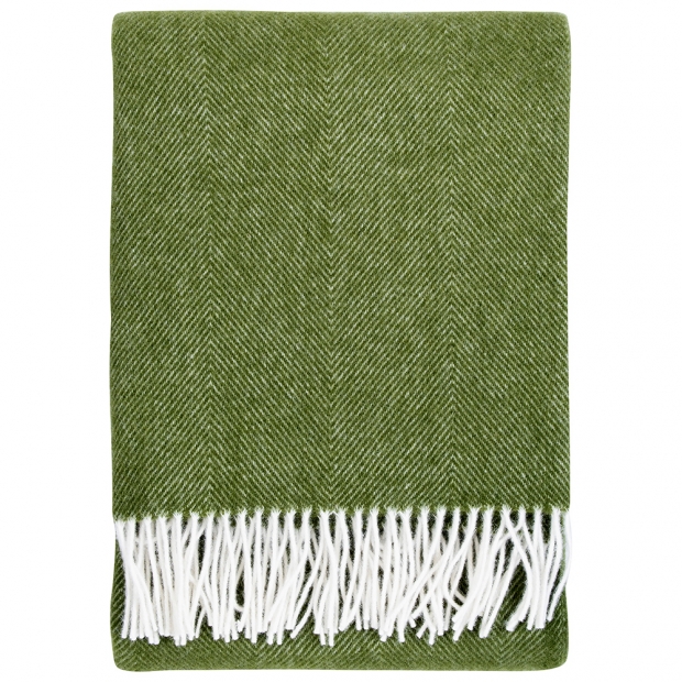 Wool blanket Arvo 130x180, olive green / Finnsheep
