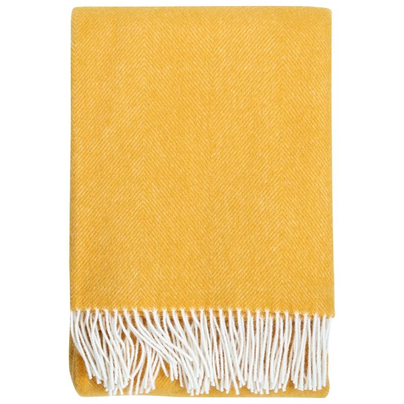 Wool blanket Arvo 130x180, naturally dyed orange / Finnsheep