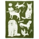 Wool blanket Koirapuisto 90x130, olive-white