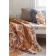 Wool blanket Metsikkö 130x180, orange-white