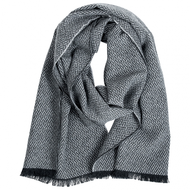 Merino scarf Huurre, gray
