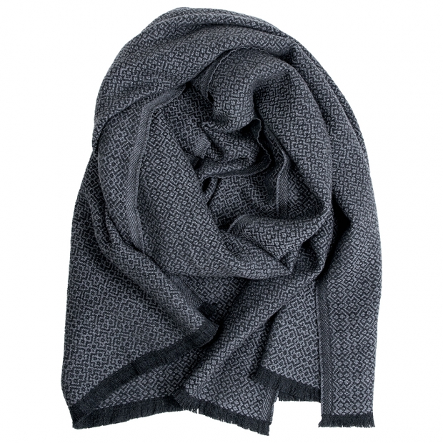 Merino scarf Koli, black-gray