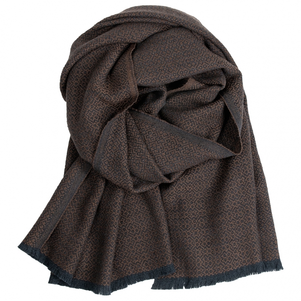Merino scarf Koli, black-brown