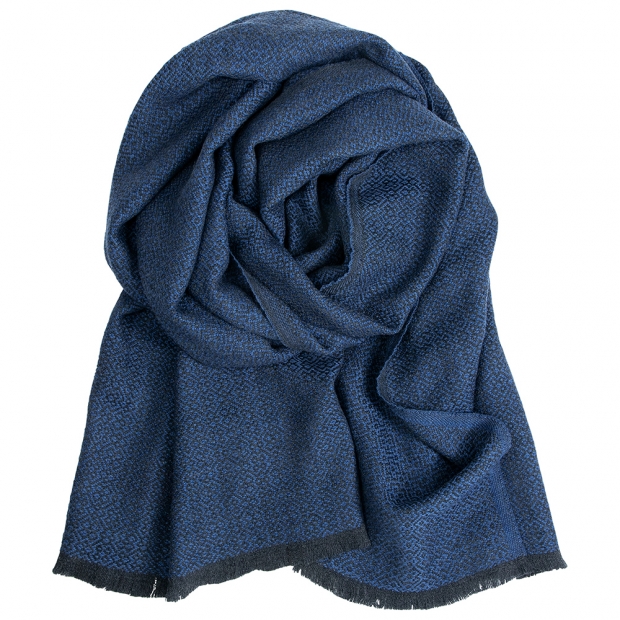 Merino scarf Koli, black-blue
