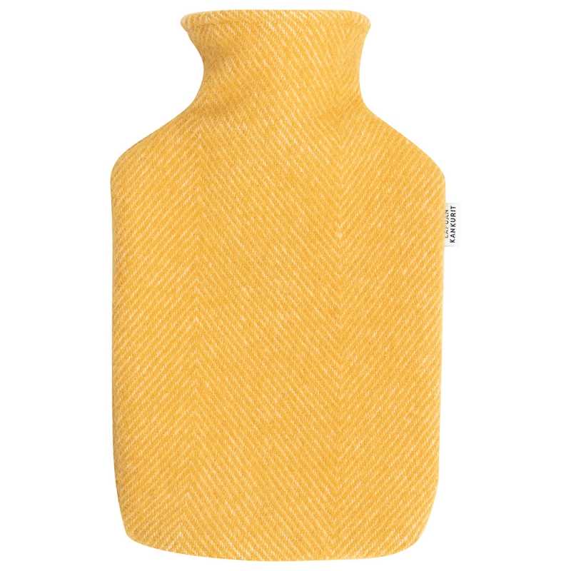 Arvo hot water bottle, naturally dyed orange / Finnsheep