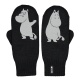 Merino mittens Moomin in love, black