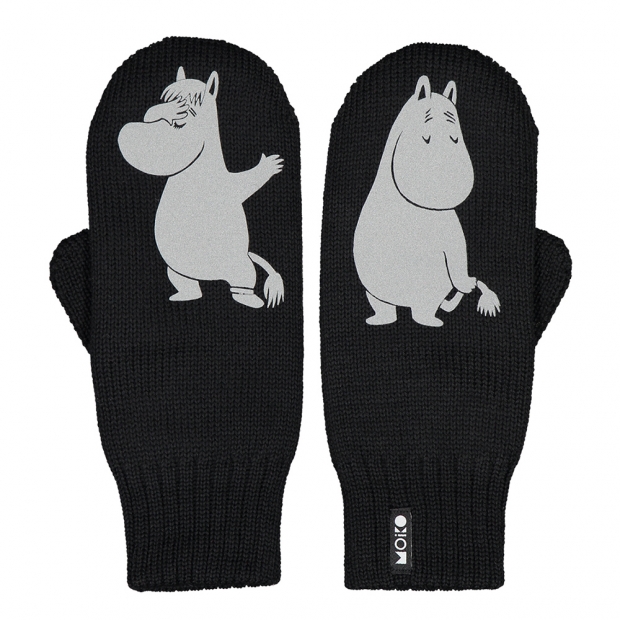 Merino palčiaky Moomin in love, čierne