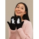 Merino mittens Moomin in love, black