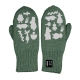 Children's merino mittens Moomin family, dark green